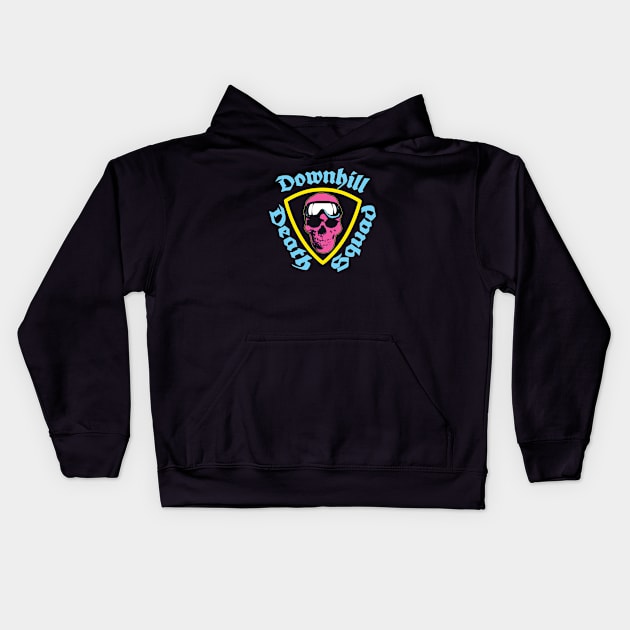 DOWNHILL DEATH SQUAD Kids Hoodie by VOLPEdesign